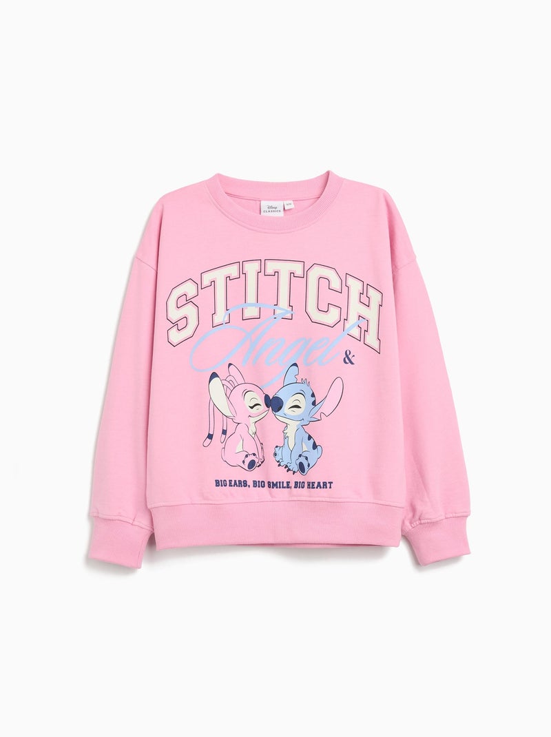 Sweat-shirt en peluche Stitch MO Fashion Rose - Kiabi