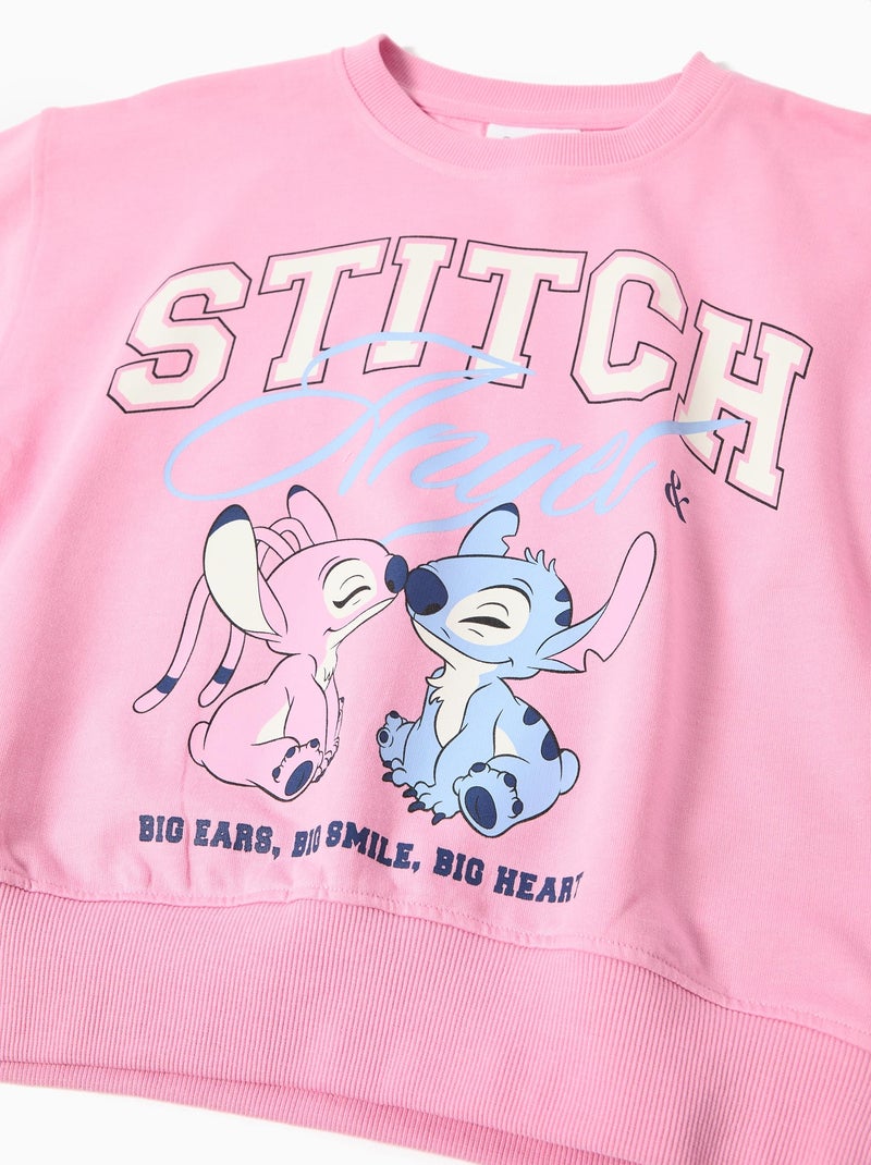Sweat-shirt en peluche Stitch MO Fashion Rose - Kiabi