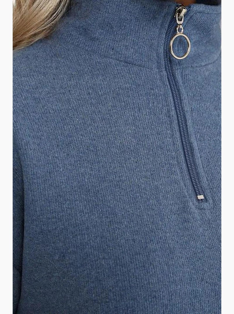 Sweat-shirt en tricot à col zippé bdart Bleu - Kiabi