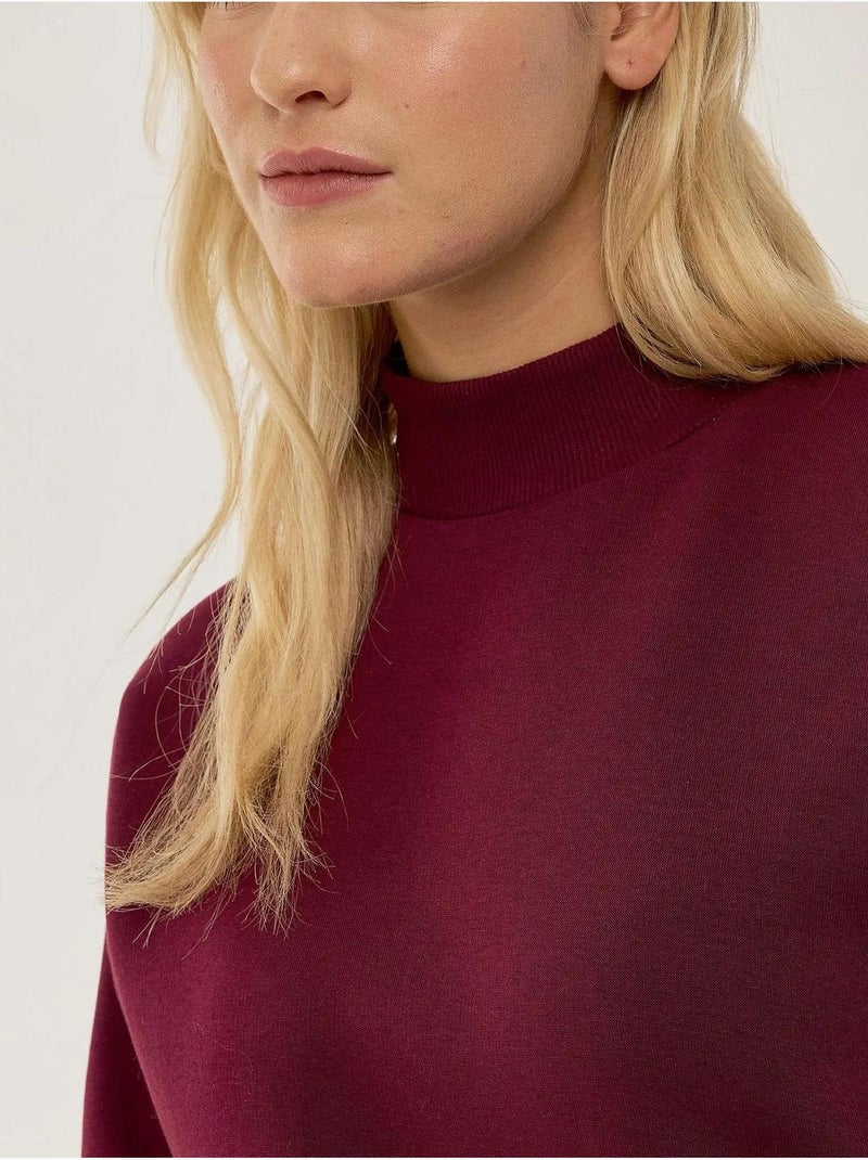 Sweat-shirt en tricot coupe régulière Rouge bordeaux - Kiabi