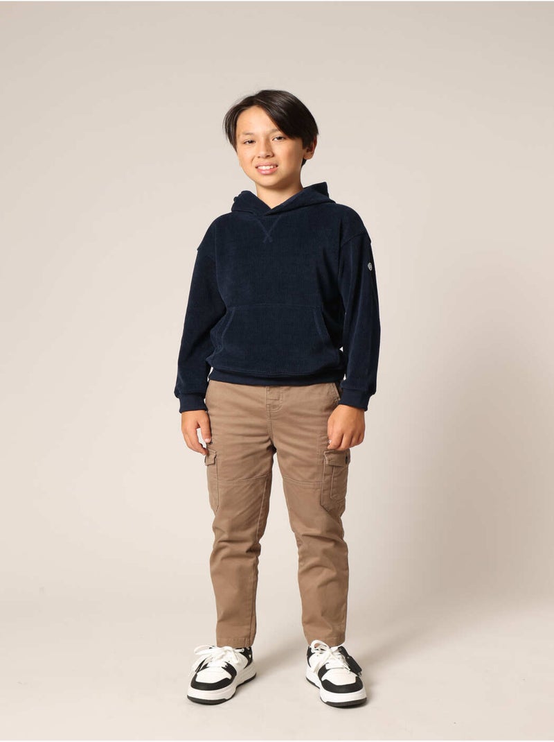 Sweat-shirt en velours côtelé élégant et super confortable pour garçon 'Deeluxe' Bleu nuit - Kiabi