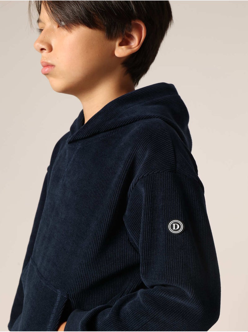 Sweat-shirt en velours côtelé élégant et super confortable pour garçon 'Deeluxe' Bleu nuit - Kiabi