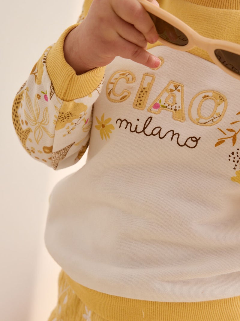Sweat-shirt enfant Ciao Milano Jaune - Kiabi