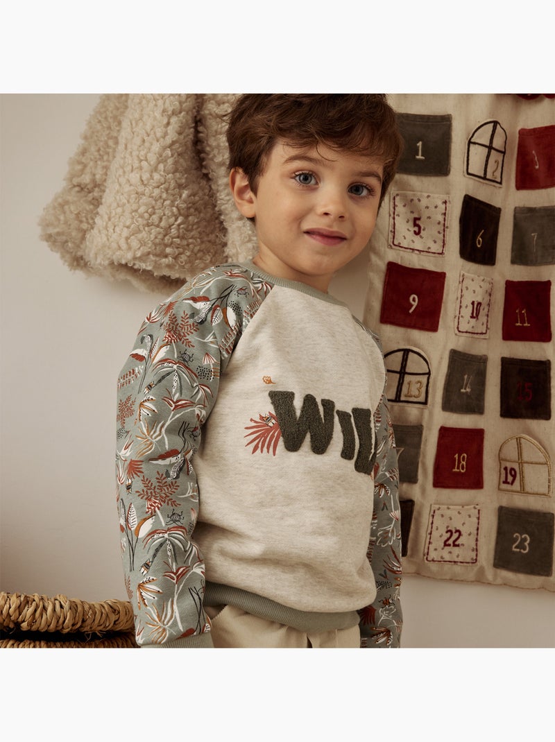 Sweat-shirt enfant en molleton Abou Kaki - Kiabi
