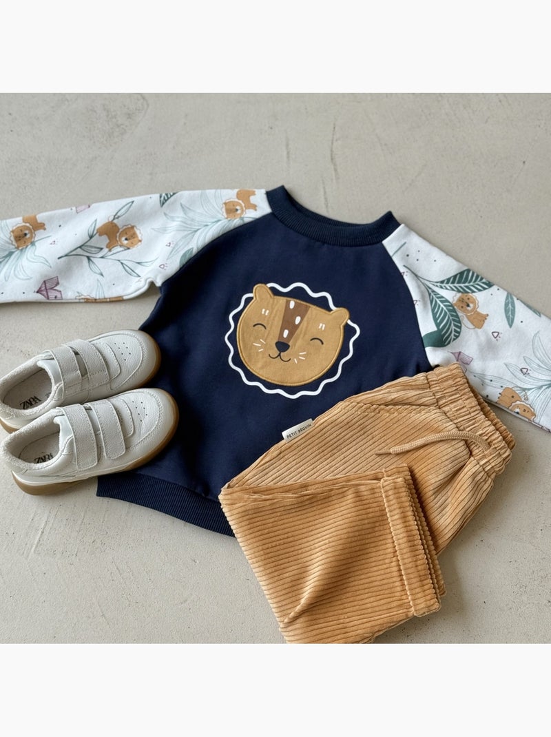 Sweat-shirt enfant en molleton Charly Bleu - Kiabi