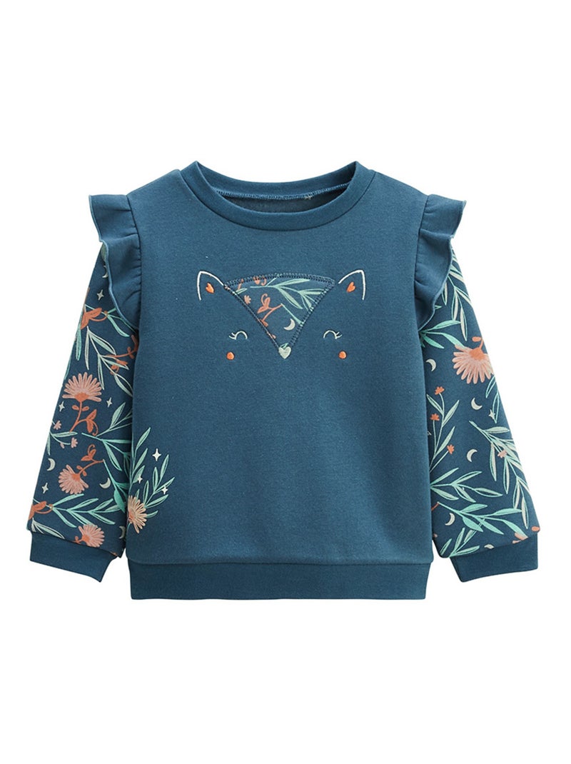 Sweat-shirt enfant en molleton Dina Bleu - Kiabi