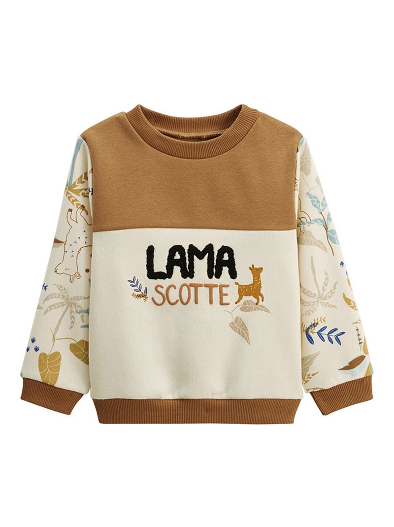Sweat-shirt enfant en molleton Lamascotte Ecru - Kiabi