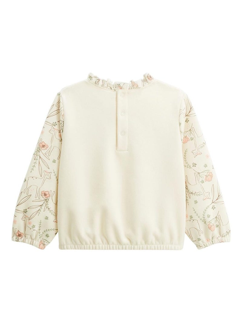 Sweat-shirt enfant en molleton Lison Ecru - Kiabi
