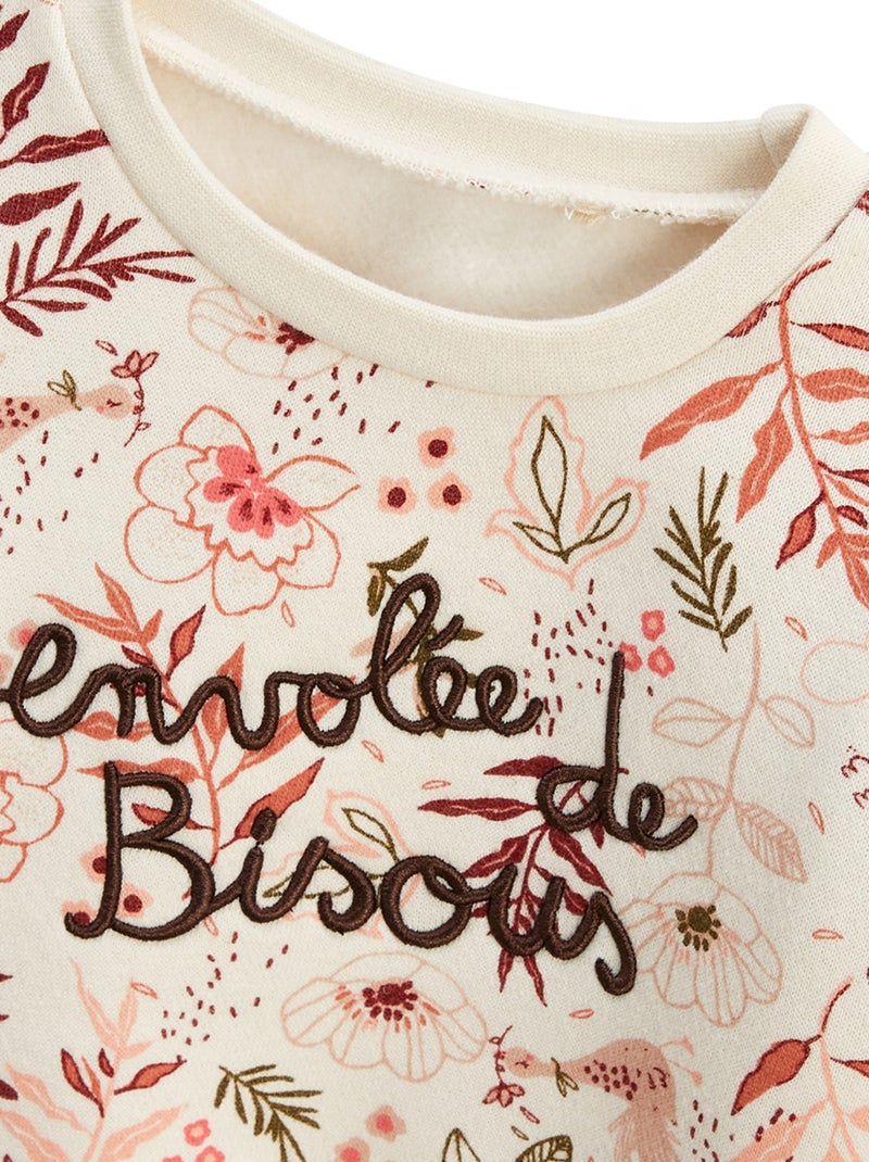 Sweat-shirt enfant en molleton Manouk Ecru - Kiabi