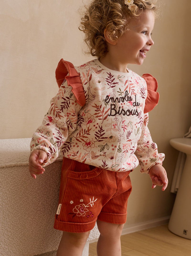 Sweat-shirt enfant en molleton Manouk Ecru - Kiabi
