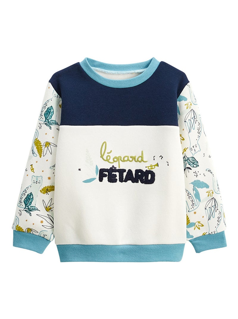 Sweat-shirt enfant en molleton Oscar Bleu - Kiabi