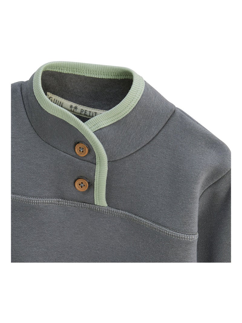Sweat-shirt enfant en molleton ultra chaud Boavista Gris - Kiabi
