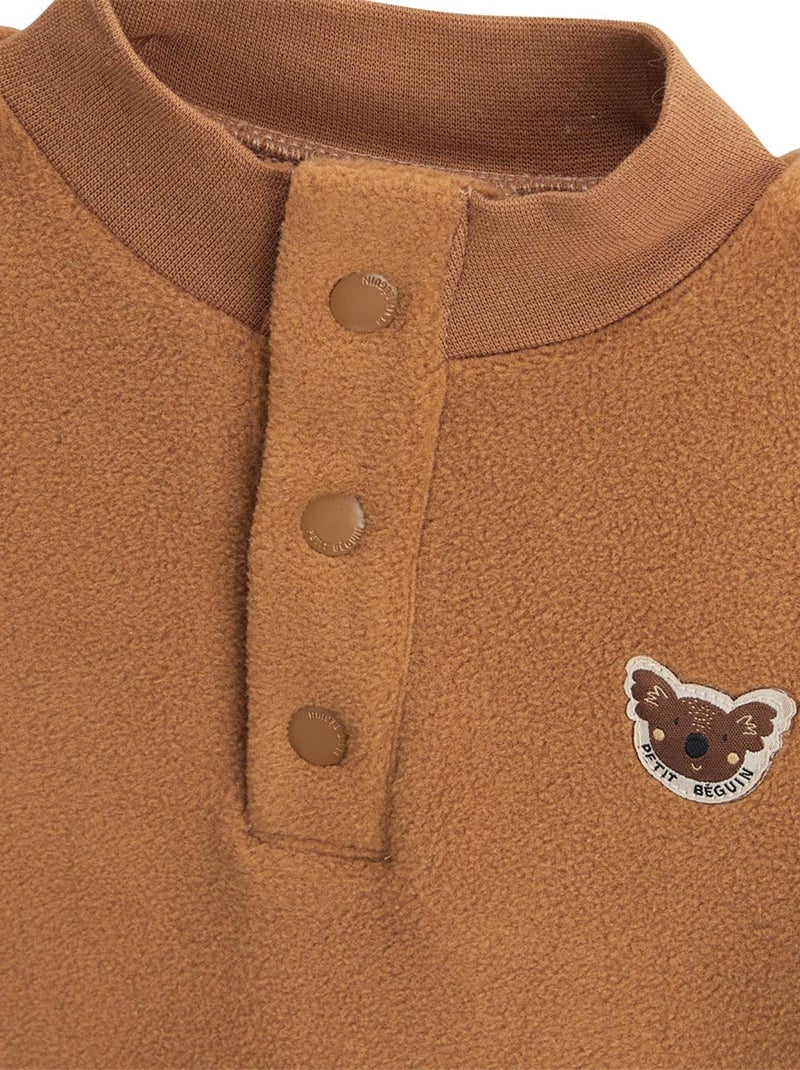 Sweat-shirt enfant en polaire Constellation Camel - Kiabi