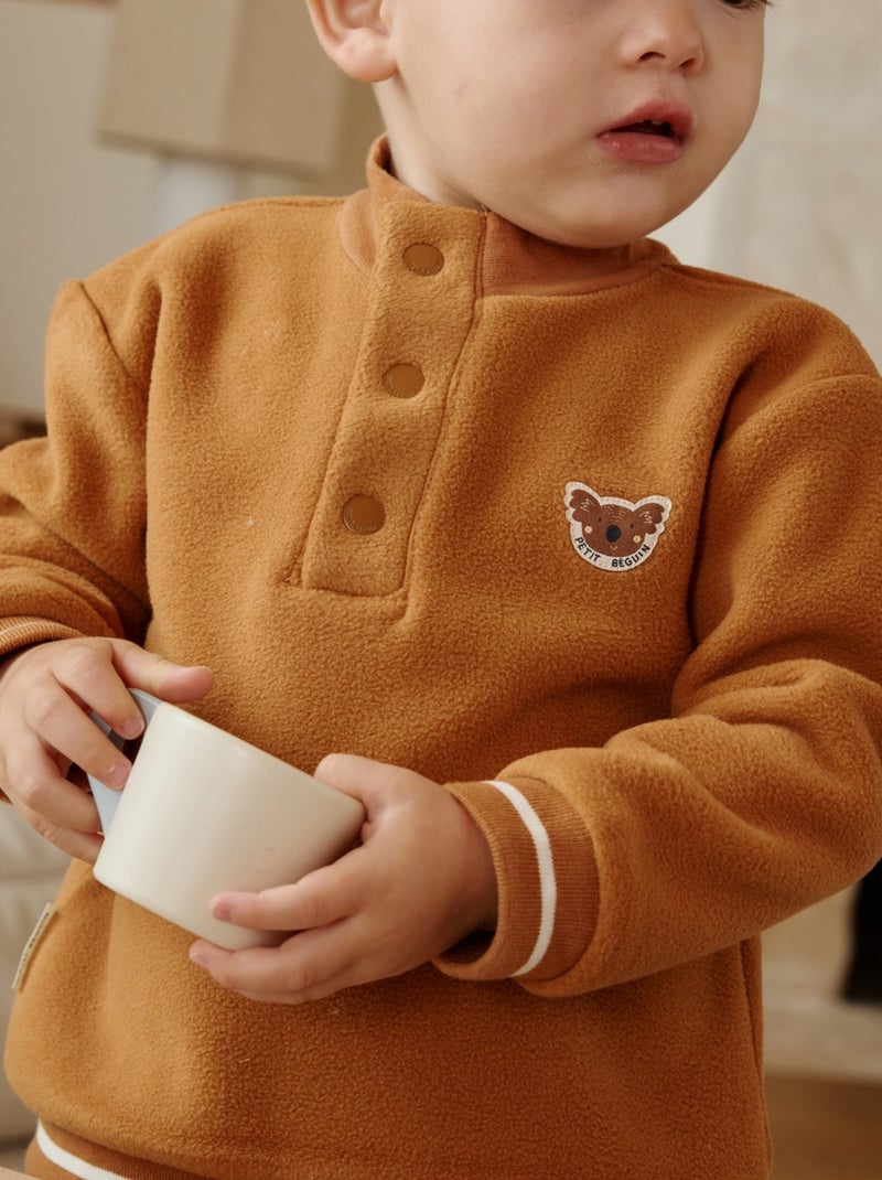 Sweat-shirt enfant en polaire Constellation Camel - Kiabi