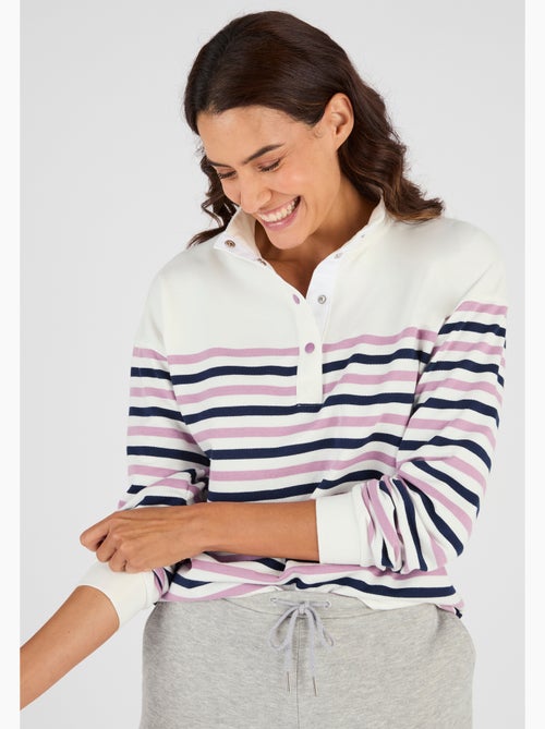 Sweat-shirt esprit marinière - Happy D. by Damart - Kiabi