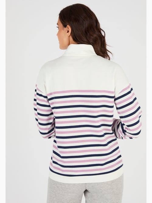 Sweat-shirt esprit marinière - Happy D. by Damart - Kiabi