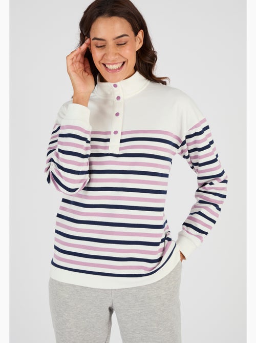 Sweat-shirt esprit marinière - Happy D. by Damart - Kiabi