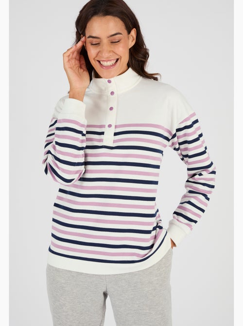 Sweat-shirt esprit marinière - Happy D. by Damart - Kiabi