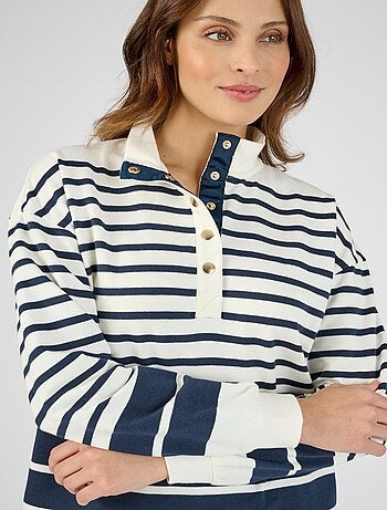 Sweat-shirt esprit marinière - Happy D. by Damart