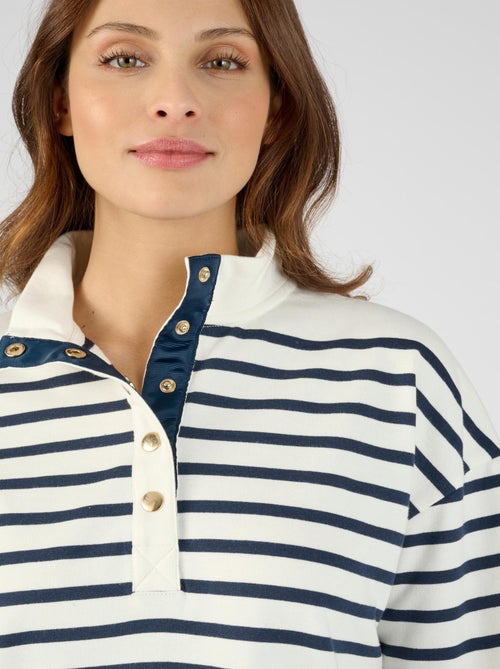 Sweat-shirt esprit marinière - Happy D. by Damart - Kiabi