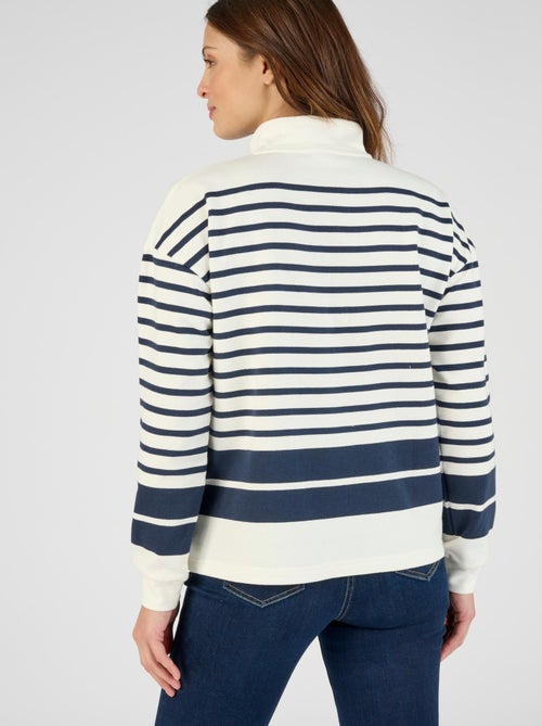 Sweat-shirt esprit marinière - Happy D. by Damart - Kiabi