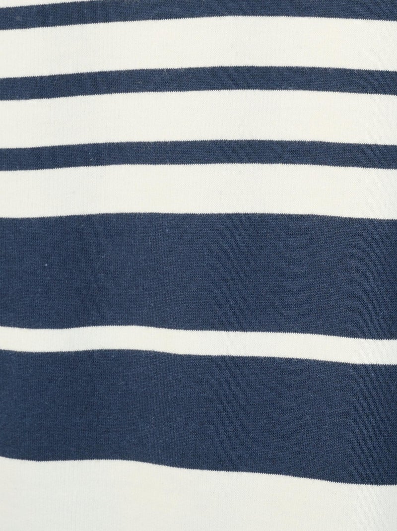 Sweat-shirt esprit marinière - Happy D. by Damart Bleu marine - Kiabi