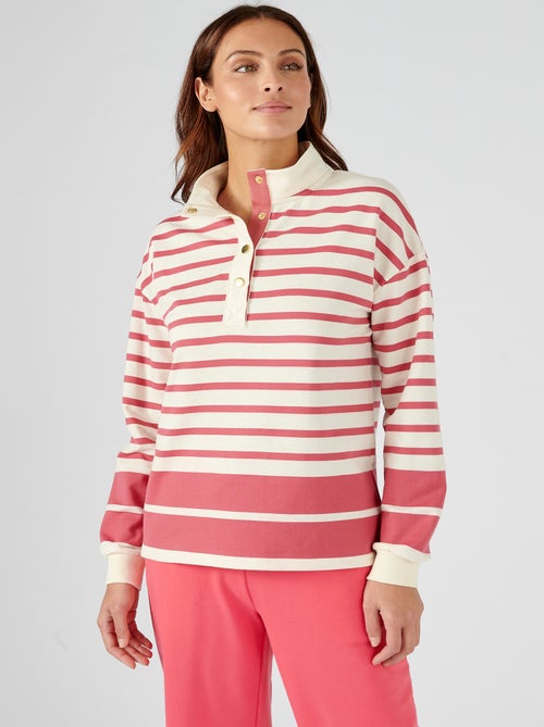 Sweat-shirt esprit marinière - Happy D. by Damart - Kiabi