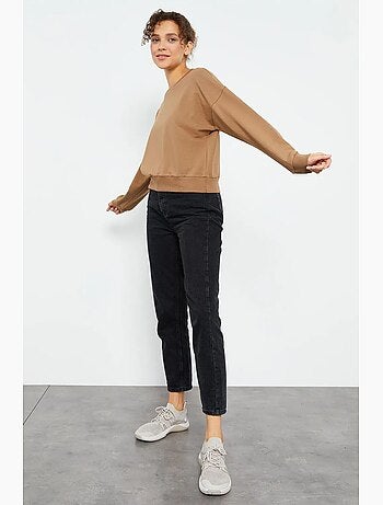 Sweat-shirt femme coupe décontractée à col rond tommy