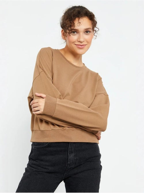 Sweat-shirt femme coupe décontractée à col rond tommy - Kiabi Sweat-shirt femme coupe décontractée à col rond tommy - Kiabi