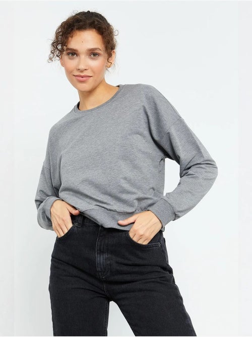 Sweat-shirt femme coupe décontractée à col rond tommy - Kiabi
