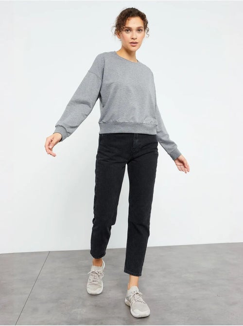 Sweat-shirt femme coupe décontractée à col rond tommy - Kiabi
