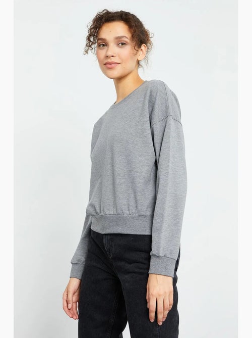 Sweat-shirt femme coupe décontractée à col rond tommy - Kiabi