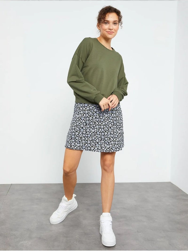 Sweat-shirt femme coupe décontractée à col rond tommy Kaki - Kiabi