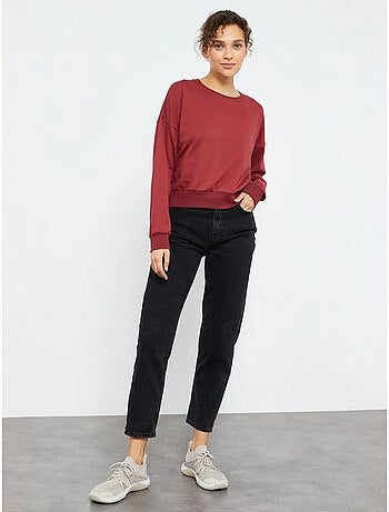 Sweat-shirt femme coupe décontractée à col rond tommy