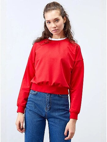 Sweat-shirt femme coupe décontractée à col rond tommy