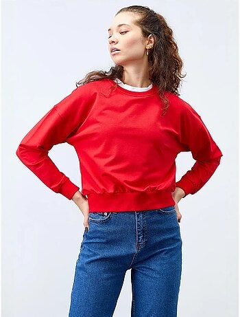 Sweat-shirt femme coupe décontractée à col rond tommy