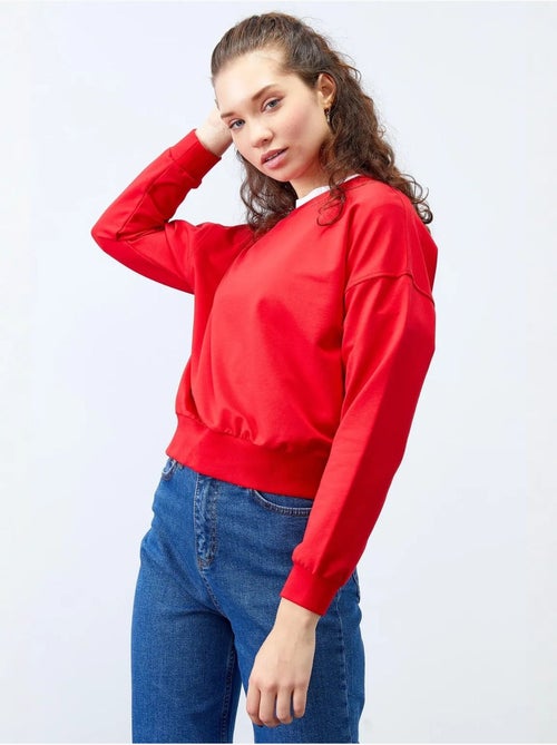 Sweat-shirt femme coupe décontractée à col rond tommy - Kiabi Sweat-shirt femme coupe décontractée à col rond tommy - Kiabi