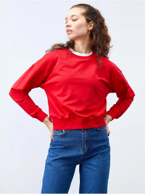 Sweat-shirt femme coupe décontractée à col rond tommy - Kiabi Sweat-shirt femme coupe décontractée à col rond tommy - Kiabi