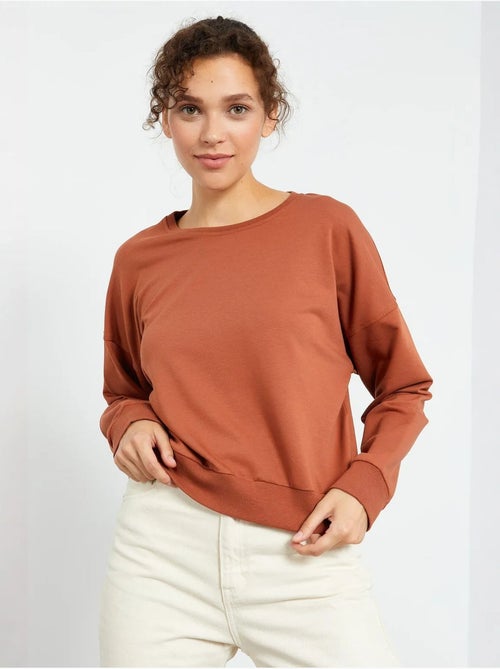 Sweat-shirt femme coupe décontractée à col rond tommy - Kiabi Sweat-shirt femme coupe décontractée à col rond tommy - Kiabi