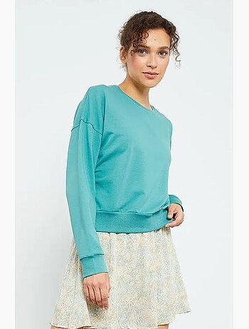 Sweat-shirt femme coupe décontractée à col rond tommy
