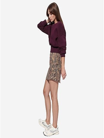 Sweat-shirt femme court à col rond busem