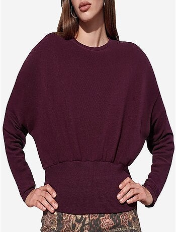 Sweat-shirt femme court à col rond busem