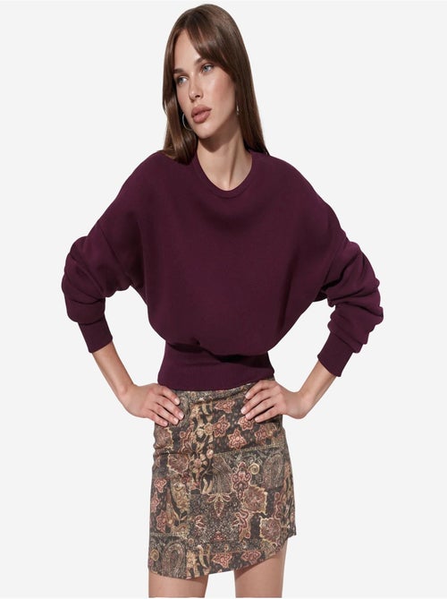 Sweat-shirt femme court à col rond busem - Kiabi Sweat-shirt femme court à col rond busem - Kiabi