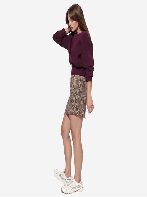 Sweat-shirt femme court à col rond busem - Kiabi Sweat-shirt femme court à col rond busem - Kiabi