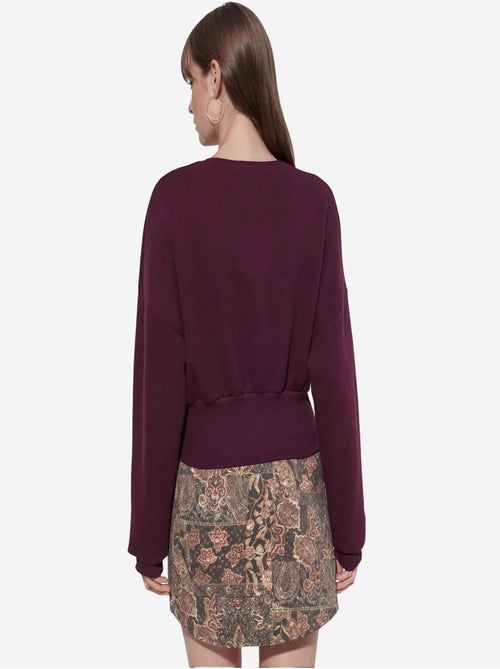 Sweat-shirt femme court à col rond busem - Kiabi Sweat-shirt femme court à col rond busem - Kiabi