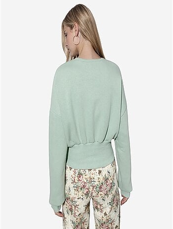 Sweat-shirt femme court à col rond busem