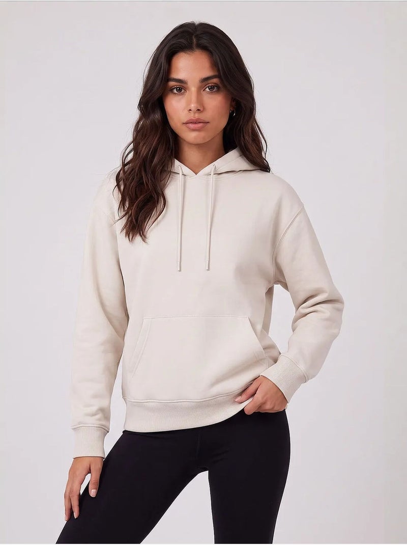 Sweat-shirt femme en coton mélangé tommy Crème - Kiabi
