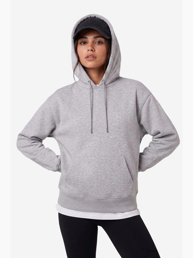 Sweat-shirt femme en coton mélangé tommy Gris clair - Kiabi