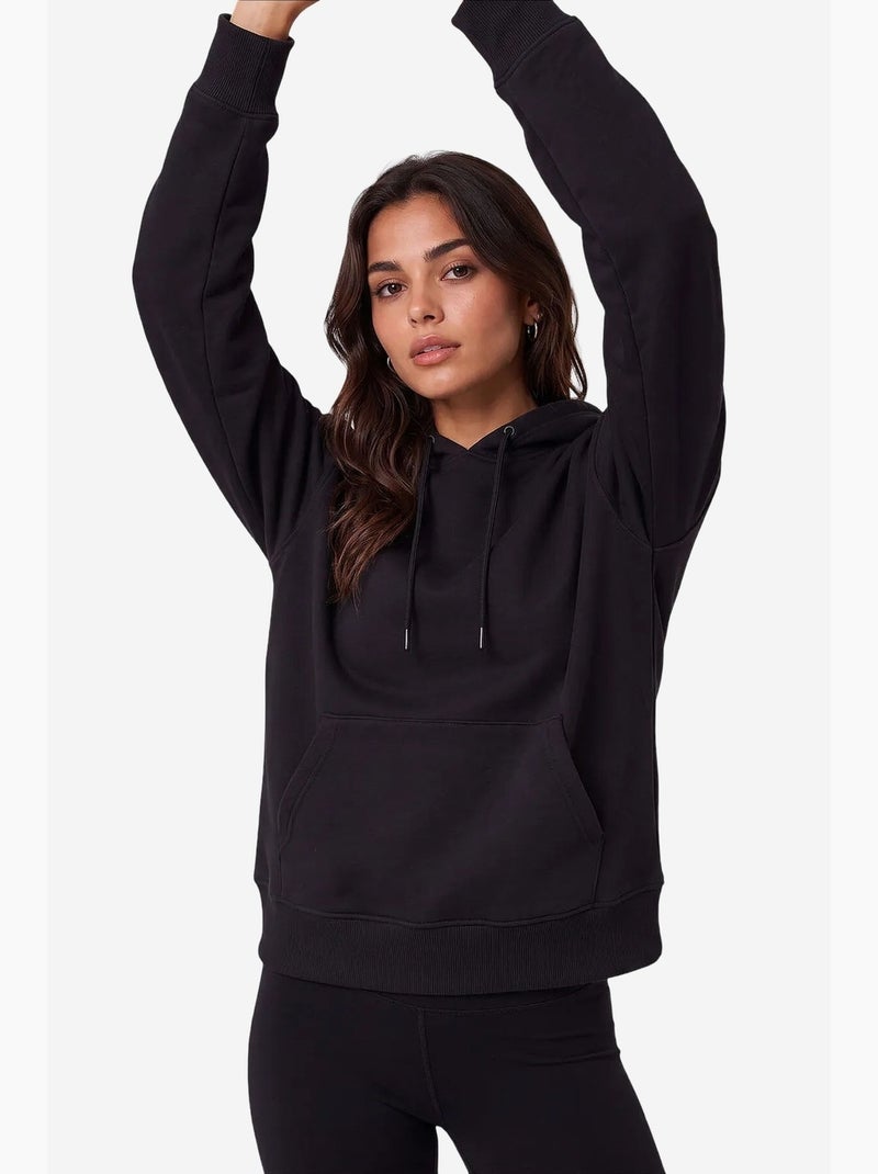 Sweat-shirt femme en coton mélangé tommy Noir - Kiabi
