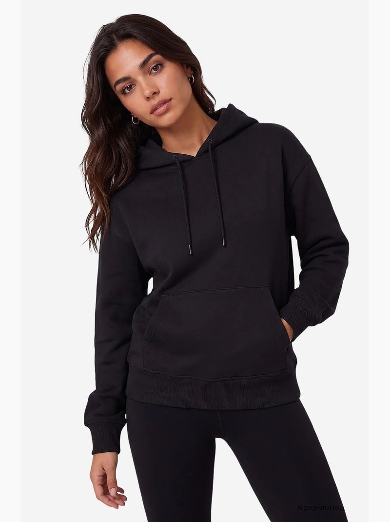 Sweat-shirt femme en coton mélangé tommy Noir - Kiabi